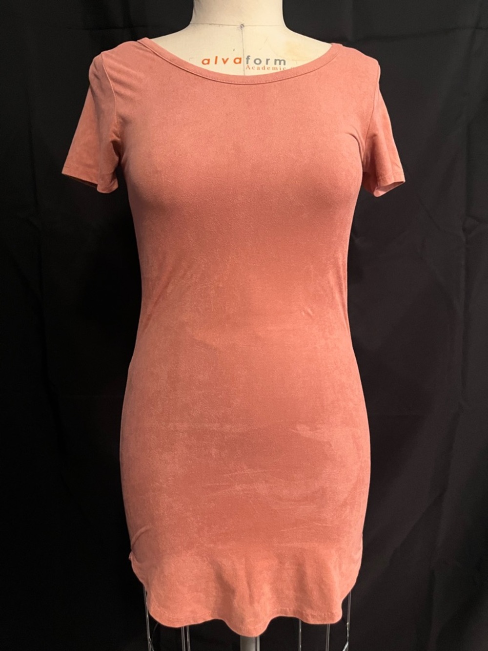 Simple Fitted Short Sleeve Dress - Dusty Rose